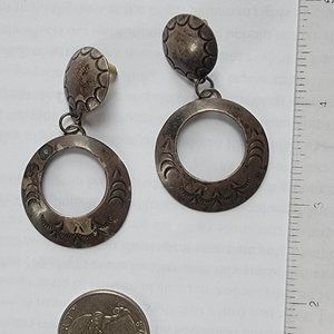 Beautifully vintage patina silver dangle earrings